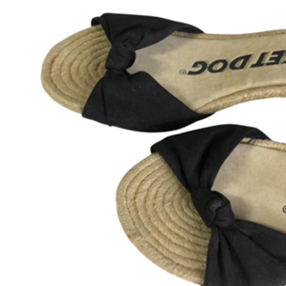 NWOT Rocketdog Sandals Black Fabric with Rope Trim 2" Heel Size 8 - Picture 4 of 6